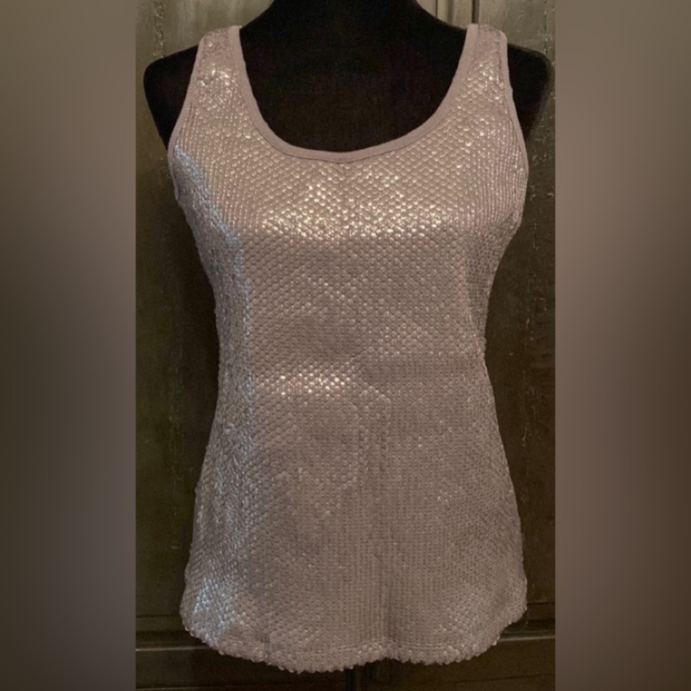 Charming Charlie sequence gray tank top. Size medium